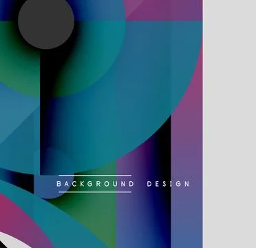 Abstract geometric shapes overlap, creating vibrant color gradients. Modern Stock Illustration
