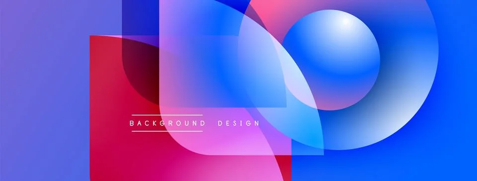 Abstract geometric shapes overlap, creating vibrant color gradients. Modern 库存插图