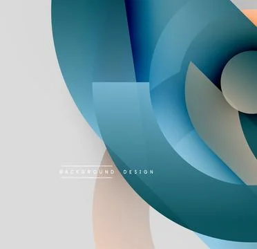 Abstract geometric shapes overlap, creating layered visual effect. Cool blues, イラスト素材