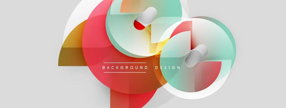 Abstract geometric shapes overlap, creating vibrant color gradients. Minimalist Illustrazione stock