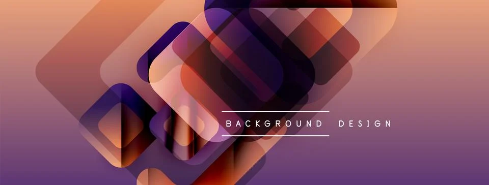 Abstract geometric shapes overlap, creating vibrant gradient effect. Warm colors Stock Illustration