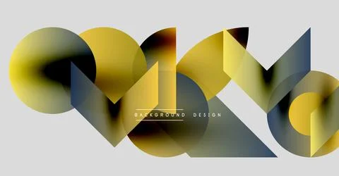 Abstract geometric shapes overlap, creating dynamic visual effect. Gold, blue 库存插图
