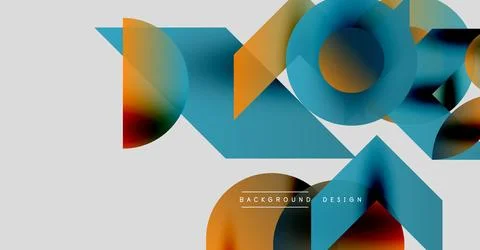 Abstract geometric shapes overlap, creating vibrant color blends. Modern design Stock Illustration