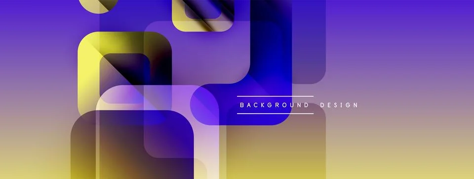 Abstract geometric shapes overlap, creating vibrant gradient effect. Purple, イラスト素材