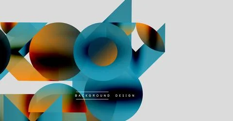 Abstract geometric shapes overlap, creating vibrant color gradients. Modern Stock Illustration