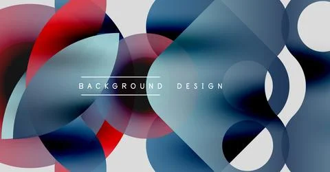 Abstract geometric shapes overlap, creating vibrant color gradients. Modern Stock Illustration