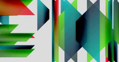 Abstract geometric shapes overlap, creating vibrant color gradients. Composition イラスト素材