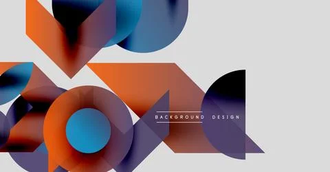 Abstract geometric shapes overlap, creating vibrant color contrasts. Modern Stock Illustration
