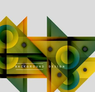Abstract geometric shapes overlap, creating vibrant color gradients. Design Stock Illustration