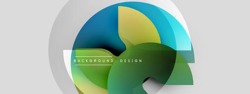 Abstract geometric shapes overlap, creating vibrant color gradients. Modern Stock Illustration