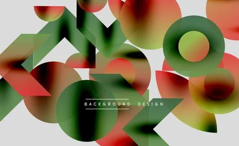 Abstract geometric shapes overlap, creating vibrant color blends. Design Stock Illustration