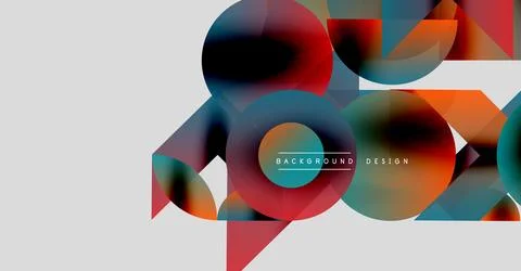 Abstract geometric shapes overlap, creating vibrant color gradients. Modern Stockillustratie