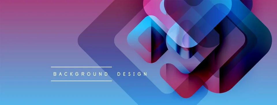 Abstract geometric shapes overlap, creating vibrant gradient effect. Purple, 库存插图
