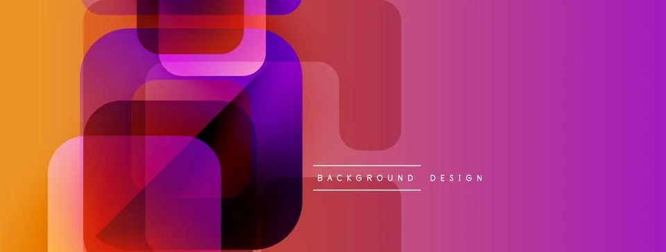 Abstract geometric shapes overlap, creating vibrant gradient effect. Colors Stock Illustration