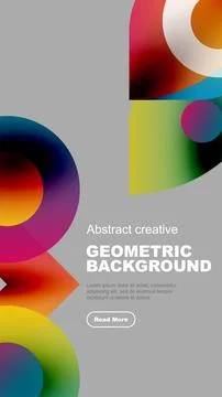 Abstract geometric shapes overlap, creating vibrant color gradients. Text Stockillustratie