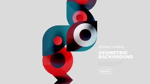 Abstract geometric shapes overlap, creating vibrant color composition. Modern Illustrazione stock