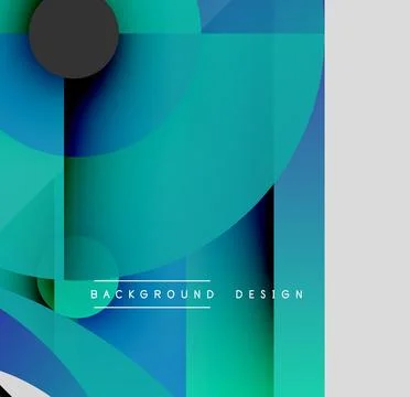 Abstract geometric shapes overlap, creating vibrant teal gradients. Modern Stockillustratie