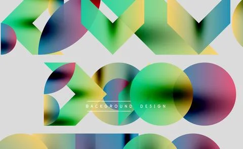 Abstract geometric shapes overlap, creating vibrant color gradients. Design Stockillustratie