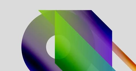 Abstract geometric shapes overlap, creating vibrant color gradients. Design イラスト素材