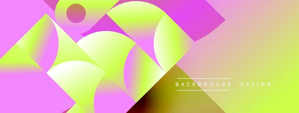 Abstract geometric shapes overlap, creating vibrant gradient effect. Pink, 스톡 일러스트