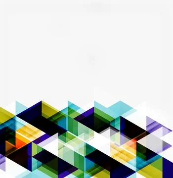 Abstract geometric shapes overlap, creating vibrant color gradients. Design Illustrazione stock