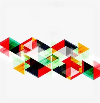 Abstract geometric shapes overlap, creating vibrant colorful pattern. Modern Stock Illustration
