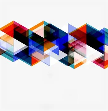 Abstract geometric shapes overlap, creating vibrant colorful pattern. Minim.. Stock Illustration