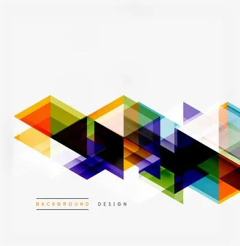 Abstract geometric shapes overlap, creating vibrant colorful pattern. Modern Stock Illustration