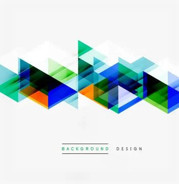 Abstract geometric shapes overlap, creating vibrant wave pattern. Blue, green 스톡 일러스트