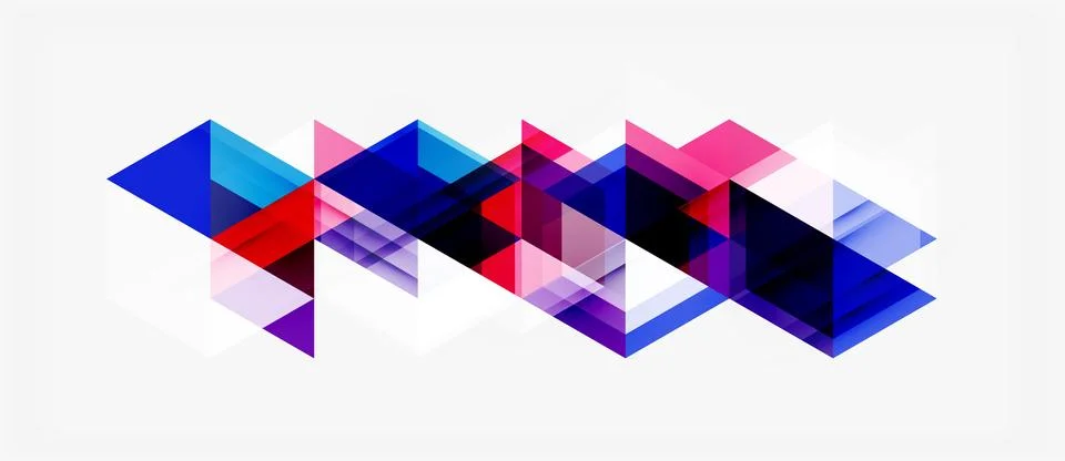 Abstract geometric shapes overlap, creating vibrant colorful pattern. Modern Stockillustratie