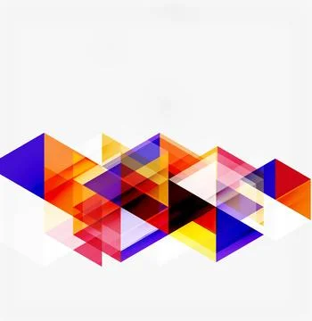Abstract geometric shapes overlap, creating vibrant colorful design. Triangle Stock Illustration