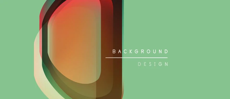 Abstract geometric shapes overlap, creating dynamic visual effect. Mint Illustrazione stock