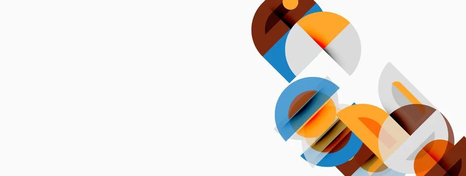 Abstract geometric shapes overlap, creating dynamic composition. Warm colors Stock Illustration