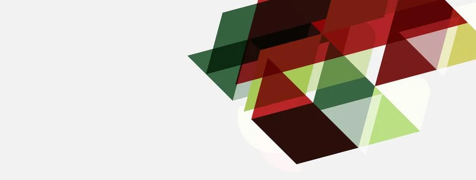 Abstract geometric shapes overlap, creating layered visual effect. Colors Stock Illustration
