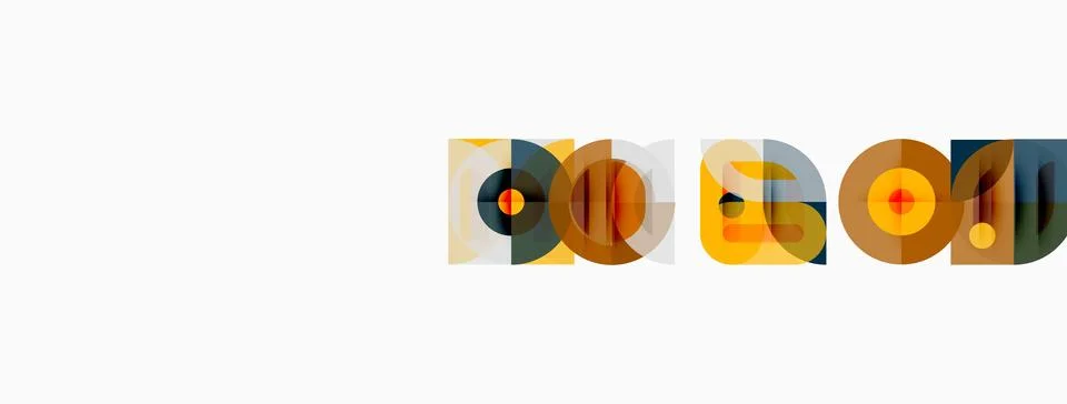 Abstract geometric shapes overlap, creating colorful patterns. Minimalist d.. Stock Illustration
