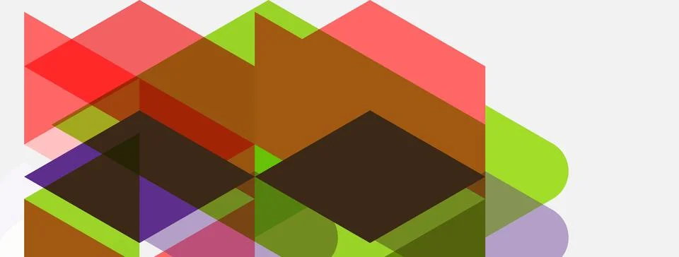 Abstract geometric shapes overlap, creating layered composition. Colors inclu イラスト素材