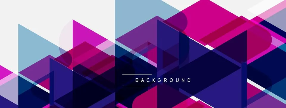Abstract geometric shapes overlap, creating vibrant color gradients. Modern Stock Illustration