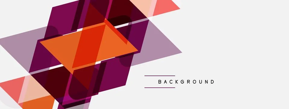 Abstract geometric shapes overlap, creating dynamic visual texture. Warm colo 库存插图