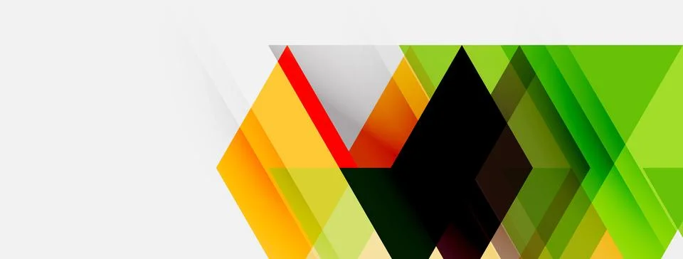 Abstract geometric shapes overlap, creating vibrant color gradients. Design 库存插图