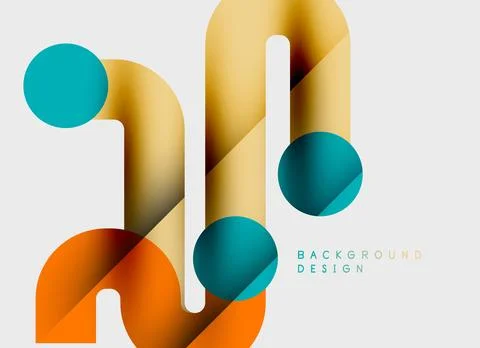 Abstract geometric shapes overlap, creating vibrant color gradients. Minimali Stock Illustration