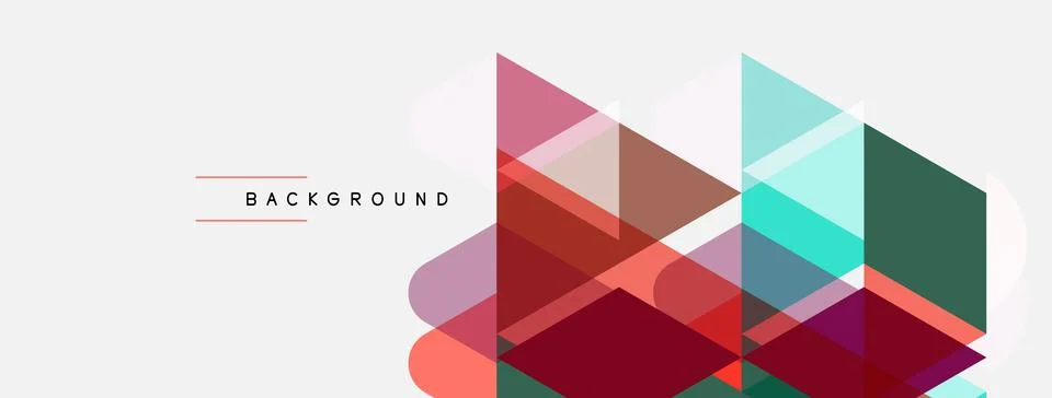 Abstract geometric shapes overlap, creating colorful design. Minimalist style Illustrazione stock