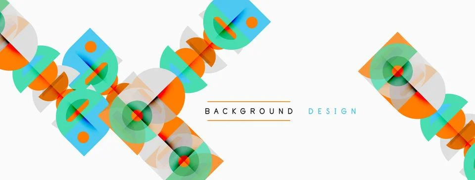 Abstract geometric shapes overlap, creating dynamic visual pattern. Bright Stock Illustration