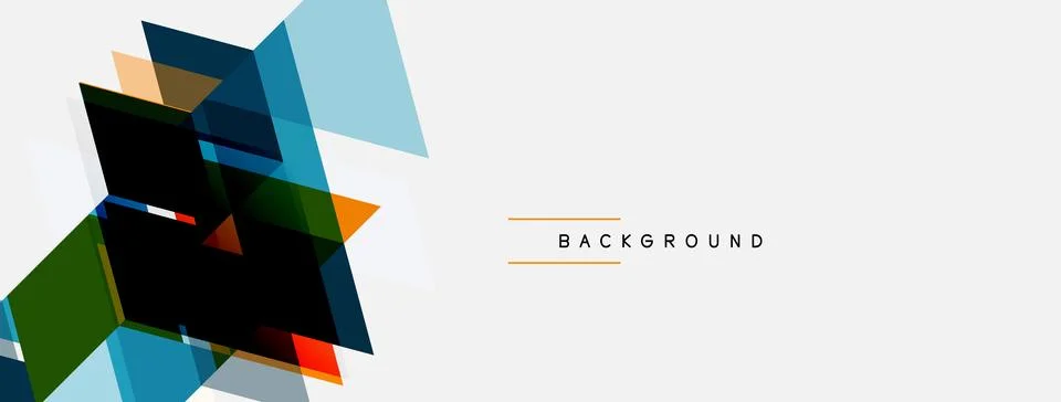 Abstract geometric shapes overlap, creating dynamic composition. Light colors Stock Illustration