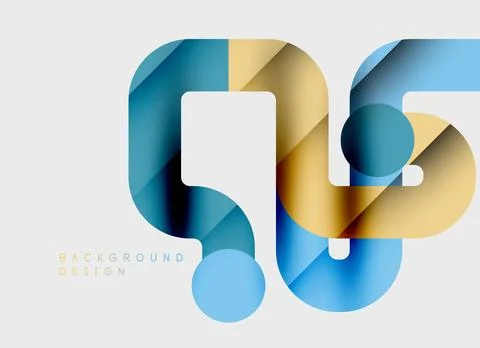 Abstract geometric shapes overlap, creating vibrant color gradients. Design Stock Illustration