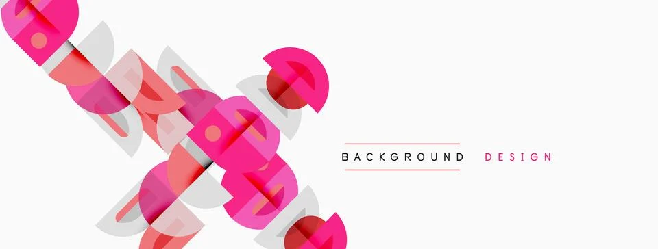 Abstract geometric shapes overlap, creating dynamic visual texture. Pink, gra Illustrazione stock