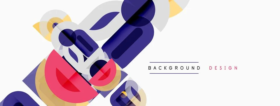 Abstract geometric shapes overlap, creating dynamic visual composition. Pink, 库存插图
