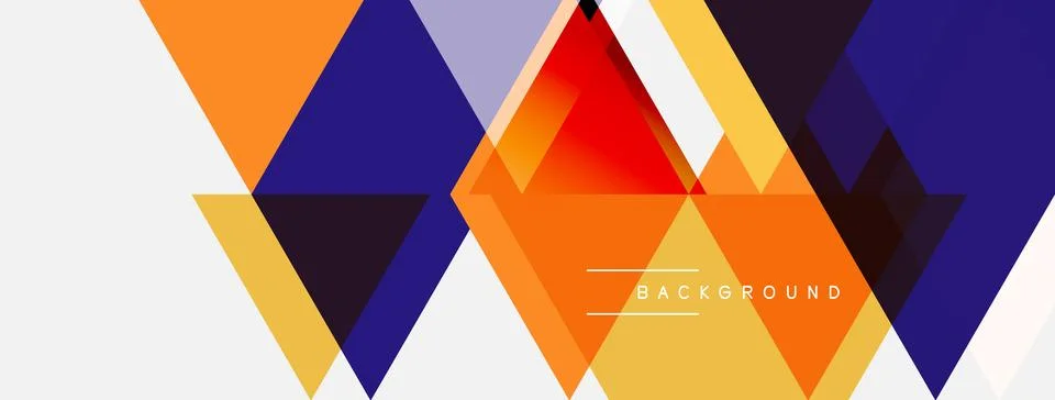 Abstract geometric shapes overlap, creating vibrant color gradients. Orange, Stock Illustration