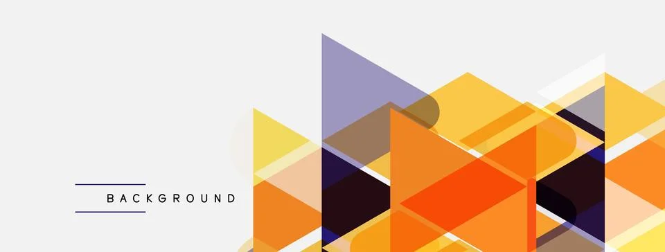Abstract geometric shapes overlap, creating vibrant color blocks. Yellows, 库存插图