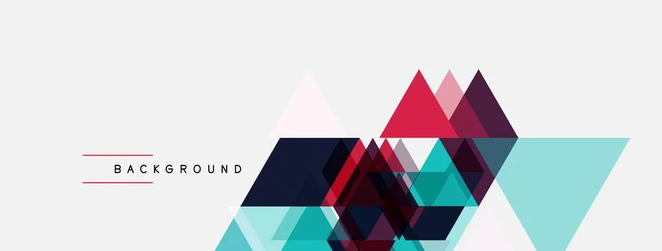 Abstract geometric shapes overlap, creating vibrant color patterns. Minimalis Stock Illustration