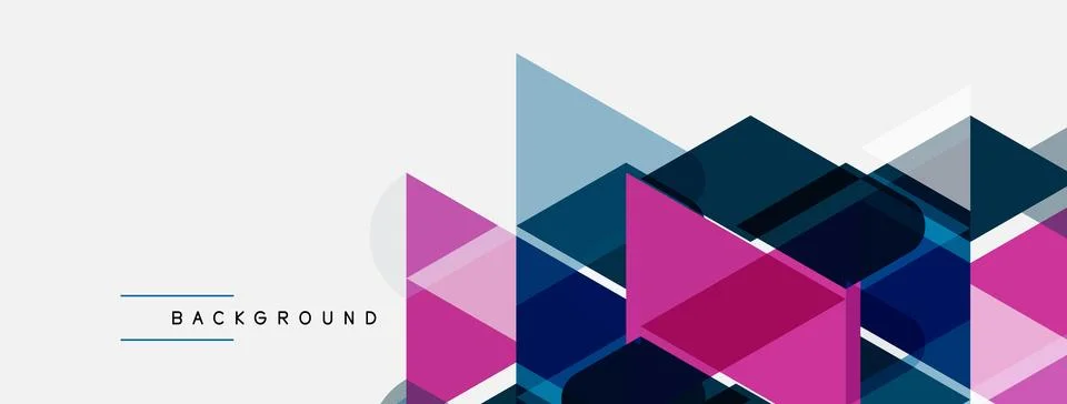 Abstract geometric shapes overlap, creating dynamic visual texture. Pink, blu Stock Illustration